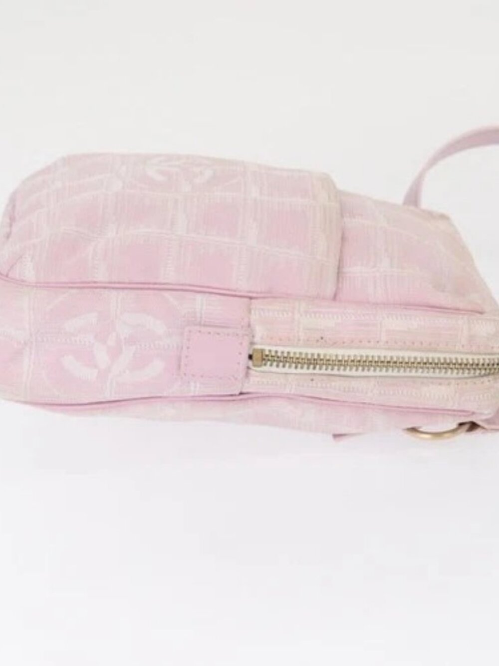 CHANEL New Travel Line Shoulder Bag Nylon Pink Gold CC Auth 163276 - Picture 3 of 15